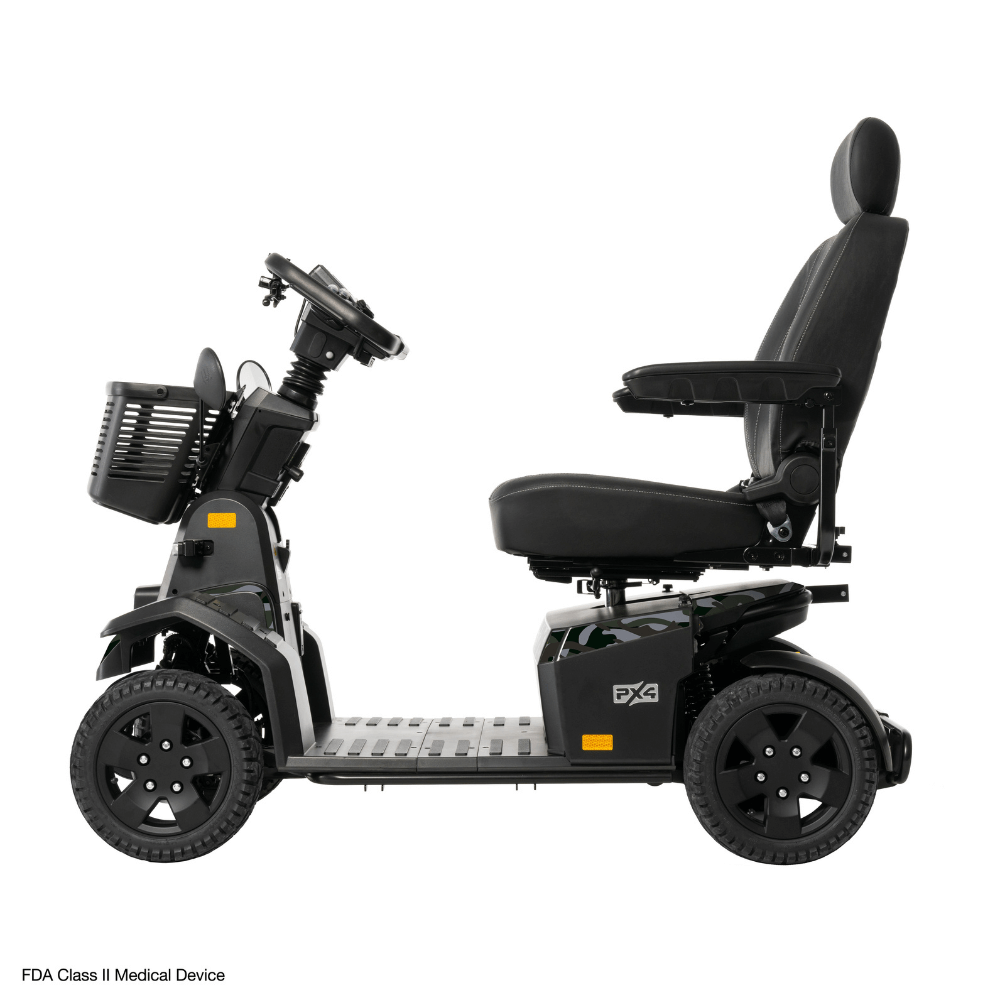 Jungle Camo Color Pride PX4 All Terrain Mobility Scooter - Side View