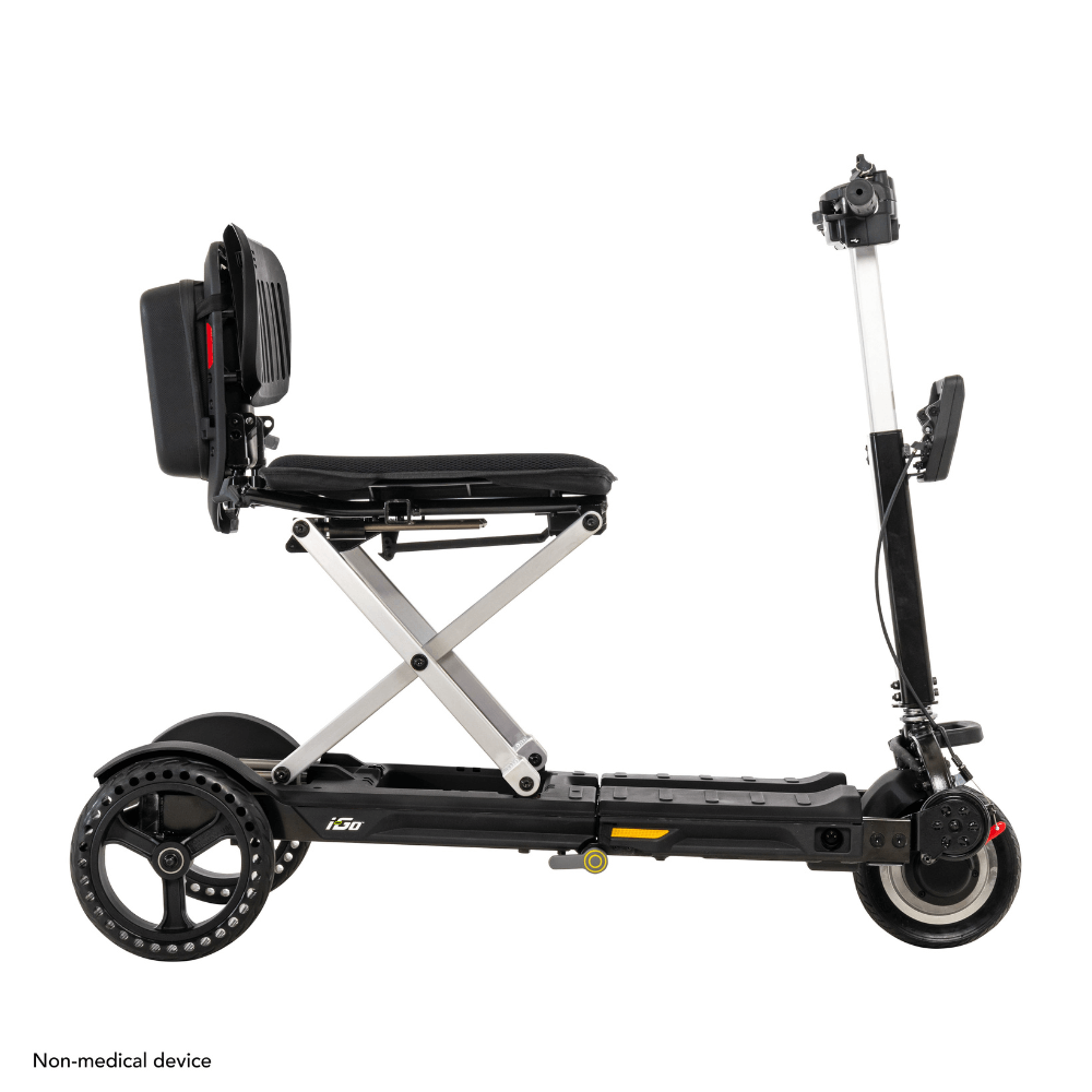 Black Color Pride i-Go™ Lightweight Folding Travel Scooter - Side View