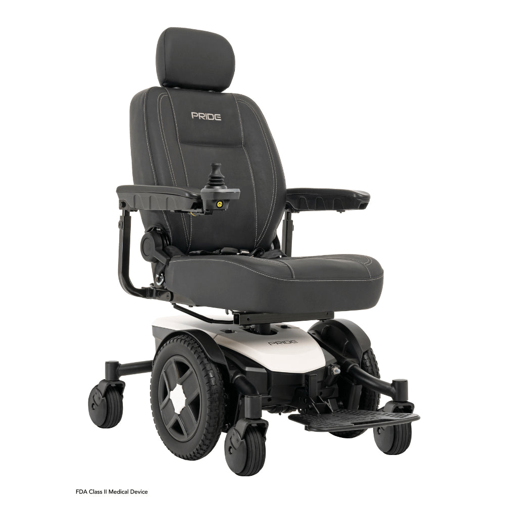 White Color Pride Jazzy® EVO 613 Narrow Powerchair - Angled View
