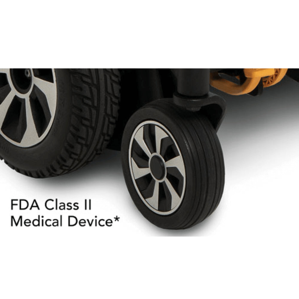 Pride Jazzy® Air 2 Elevating Power Wheelchair - Closeup view of the Front Wheels