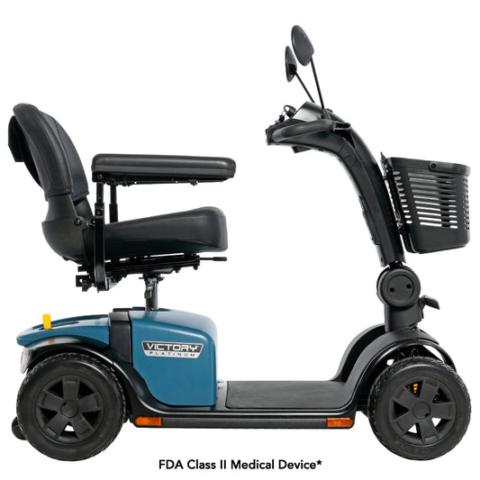 Ice Berg Blue Color Pride Victory® Platinum 4 Wheel Mobility - Side View