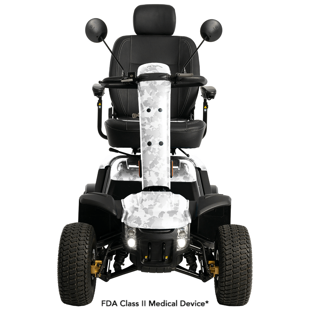 Pride BAJA® Wrangler® 2 All Terrain Scooter in White Camo Color - Front View