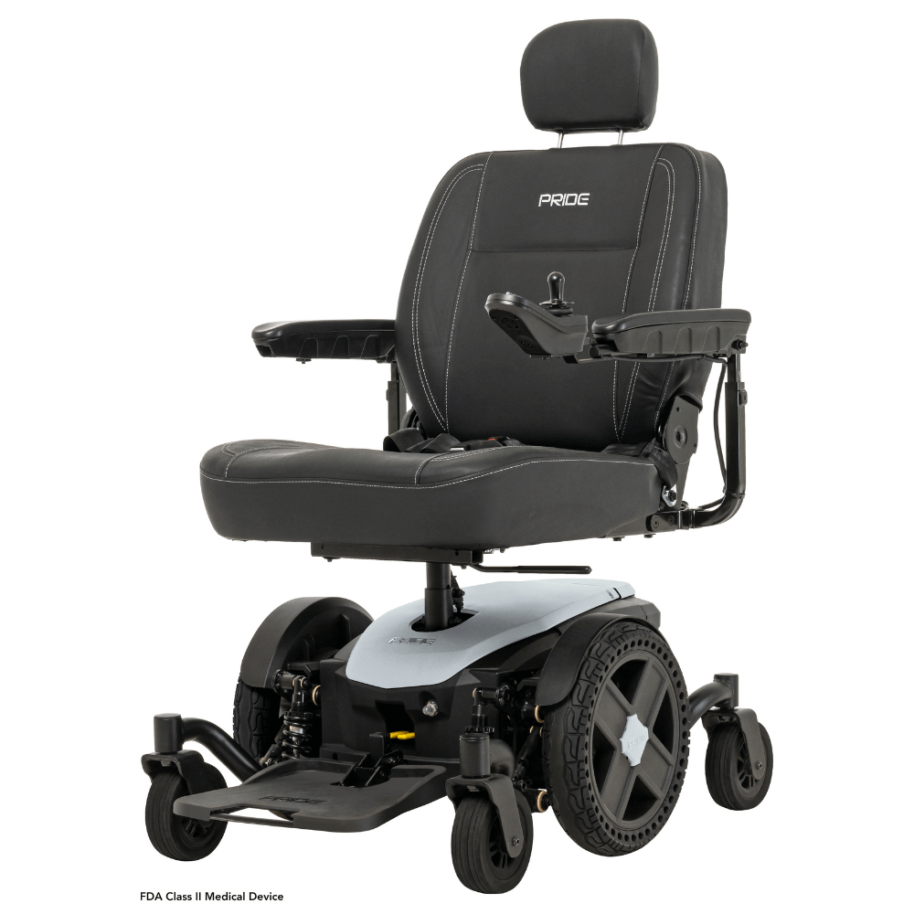 White Color Pride Jazzy® EVO 614 Active-Trac Suspension Powerchair - Angled View