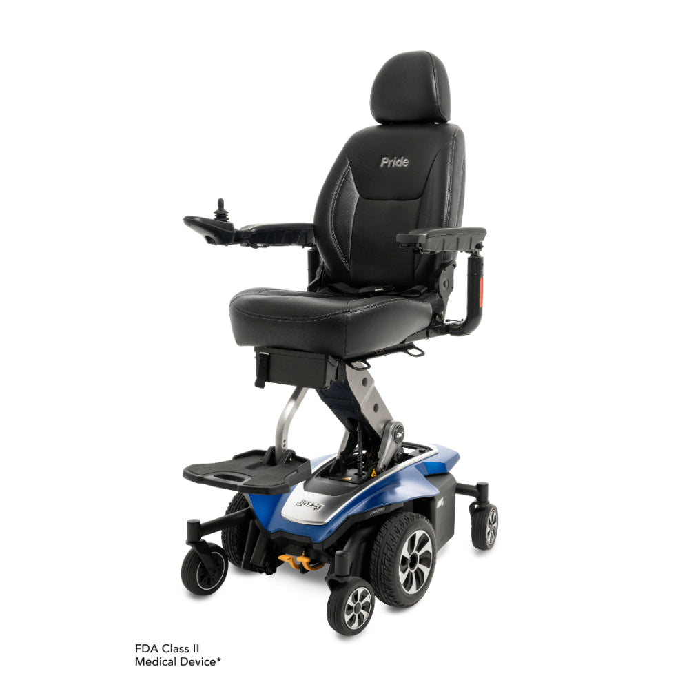 Tanzanite Color Pride Jazzy® Air 2 Elevating Power Wheelchair - Angled View