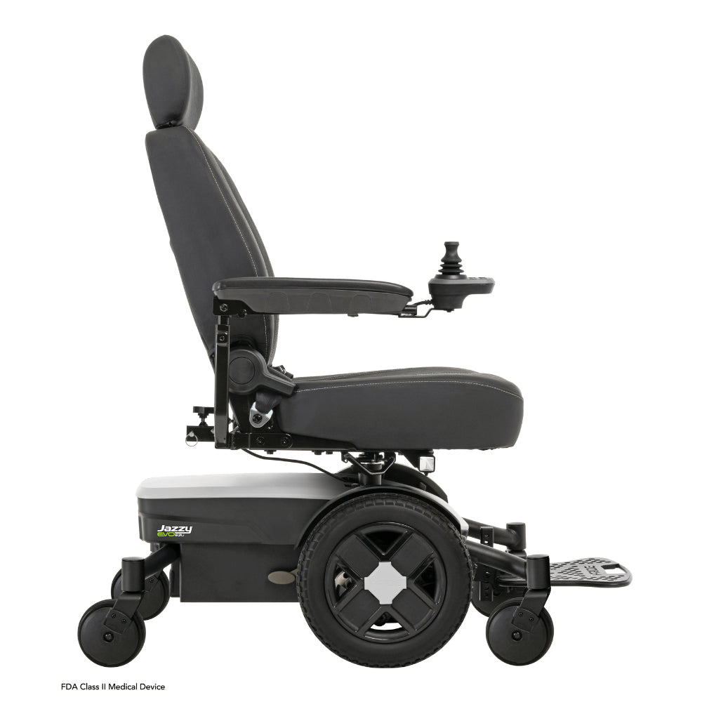 White Color Pride Jazzy® EVO 613 Narrow Powerchair - Side View