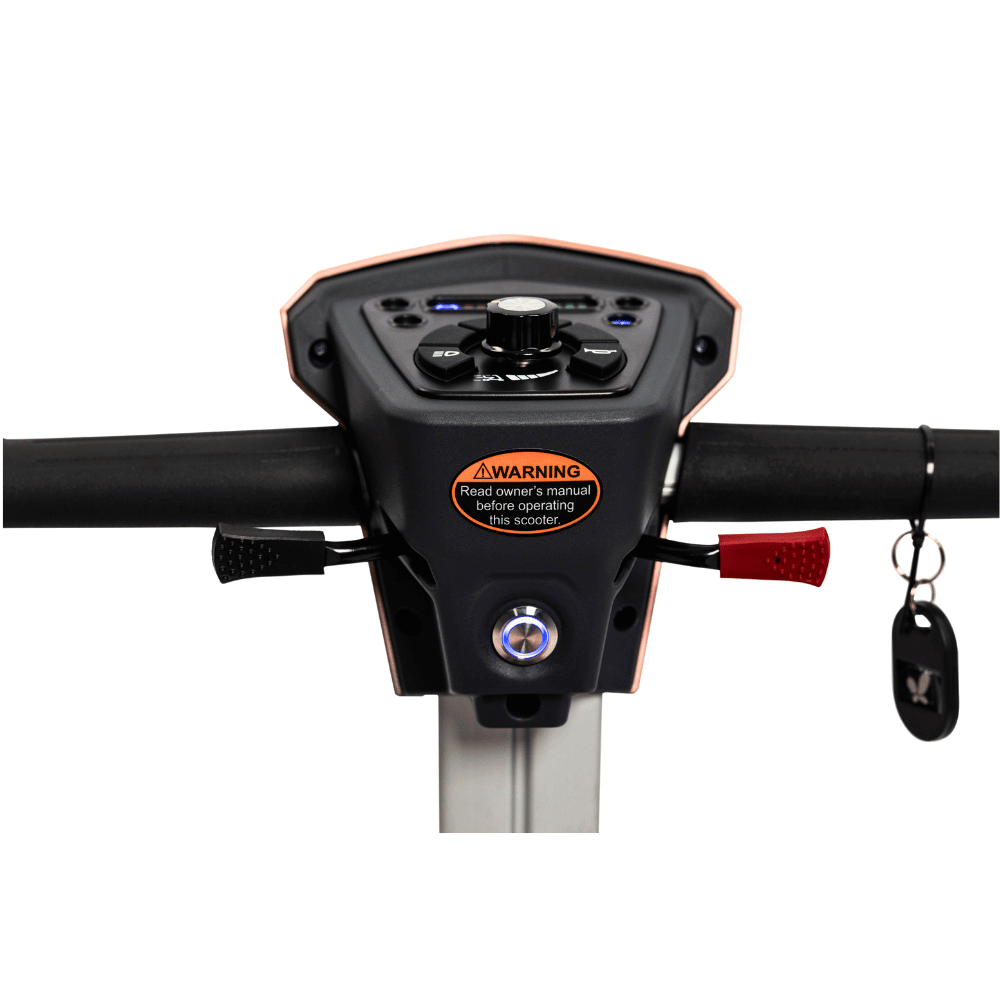 EV Rider 4M Mobility Scooter Throttle Close-up View