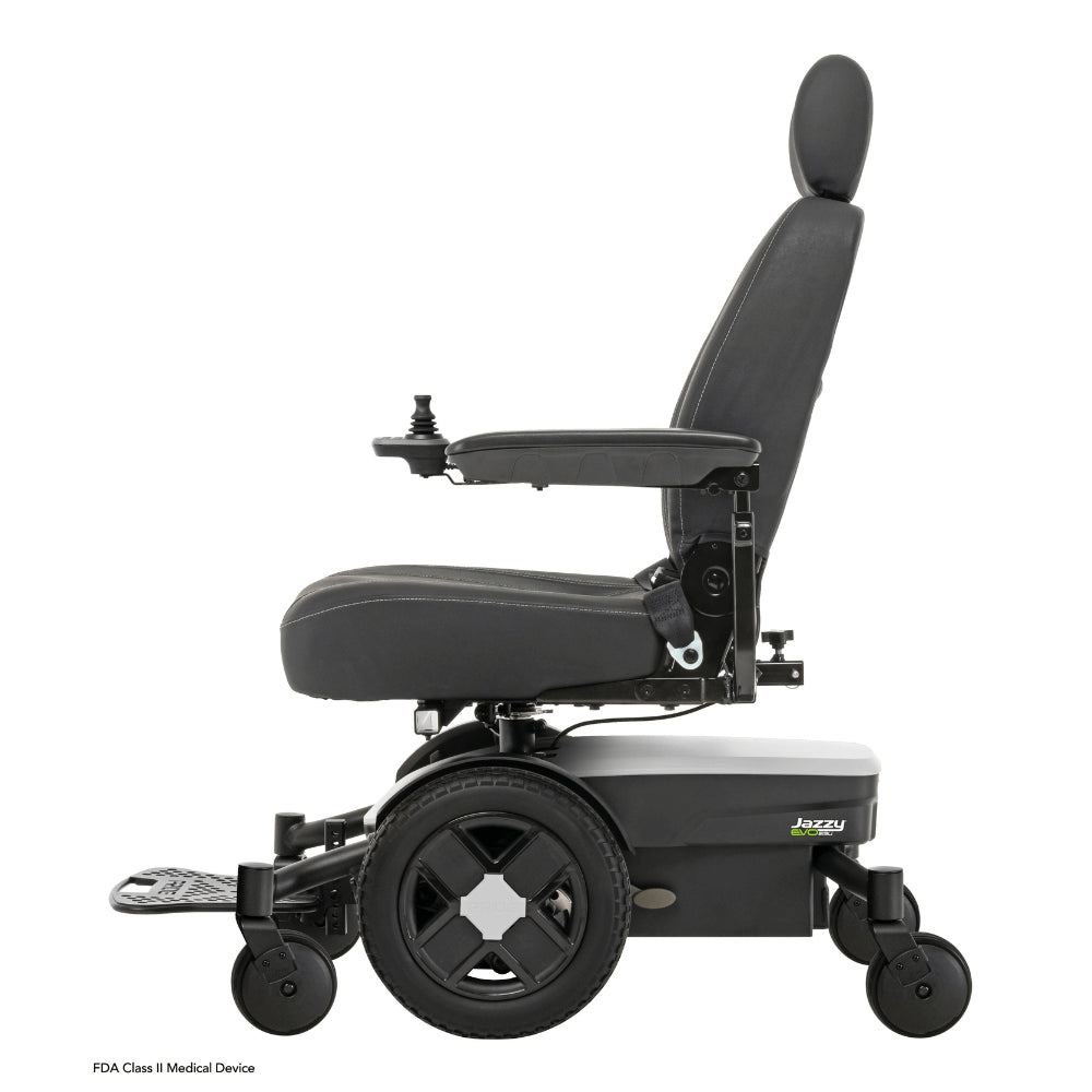 White Color Pride Jazzy® EVO 613 Narrow Powerchair - Side View