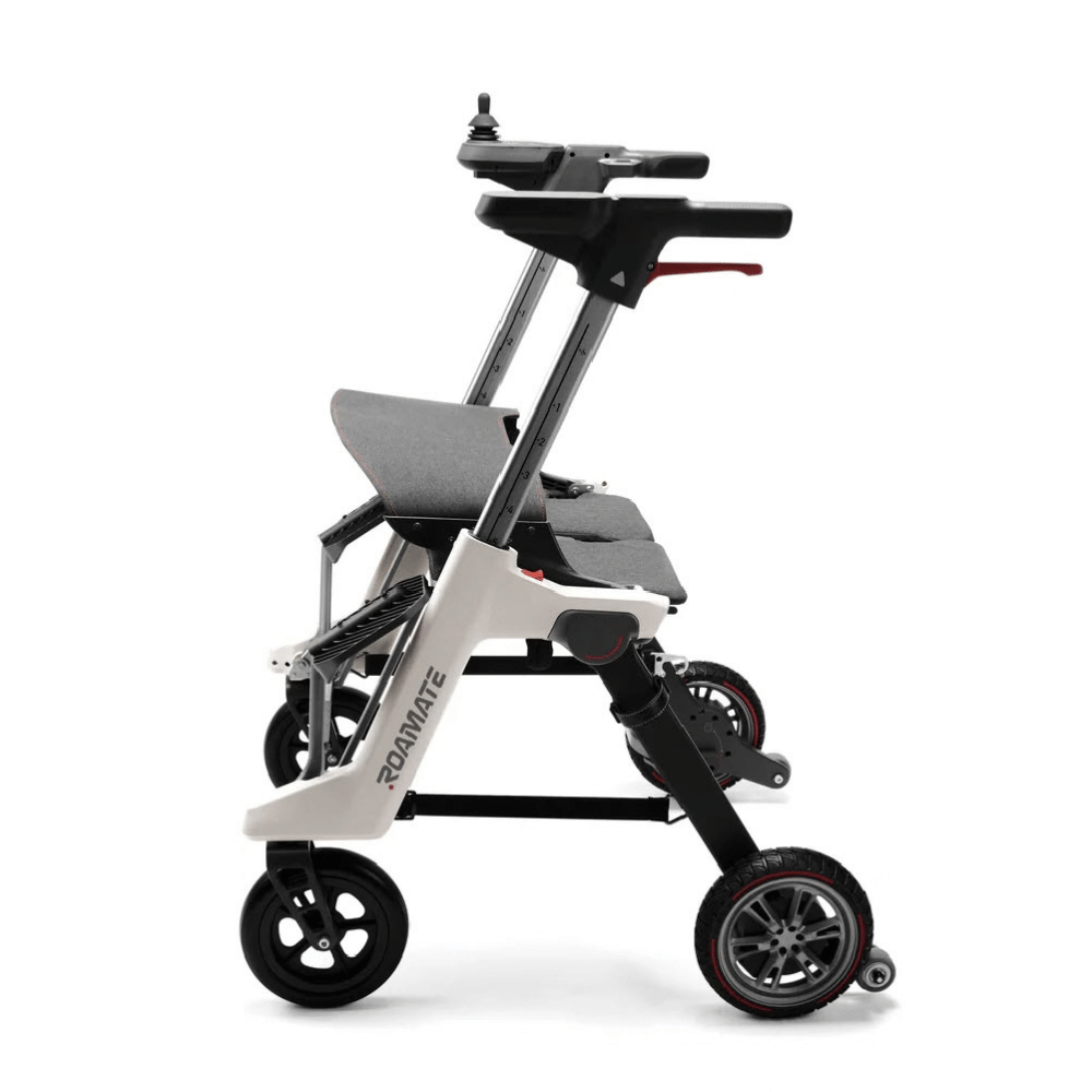Enhance Mobility Roamate 3-in-1 Power Rollator in white color - Side View
