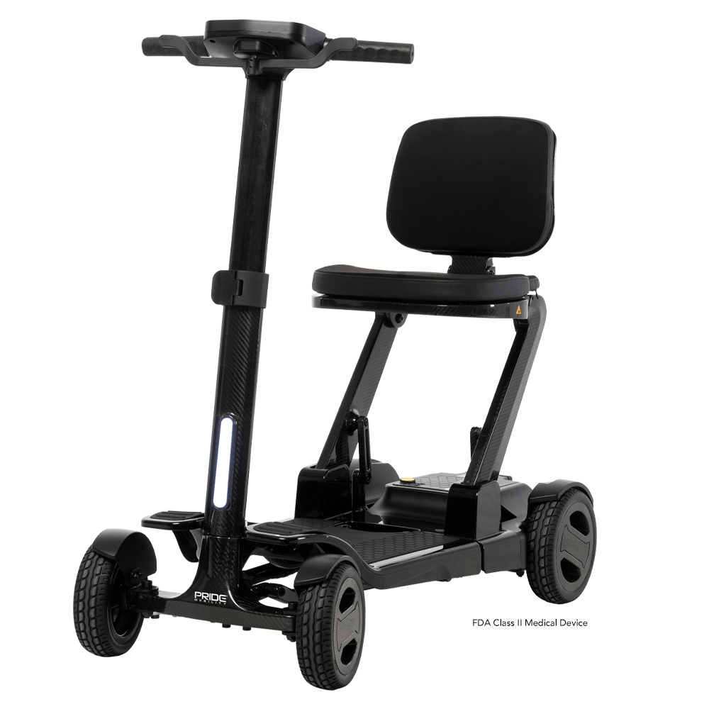 Pride Go Go® Carbon Quick Fold Scooter - Angled View