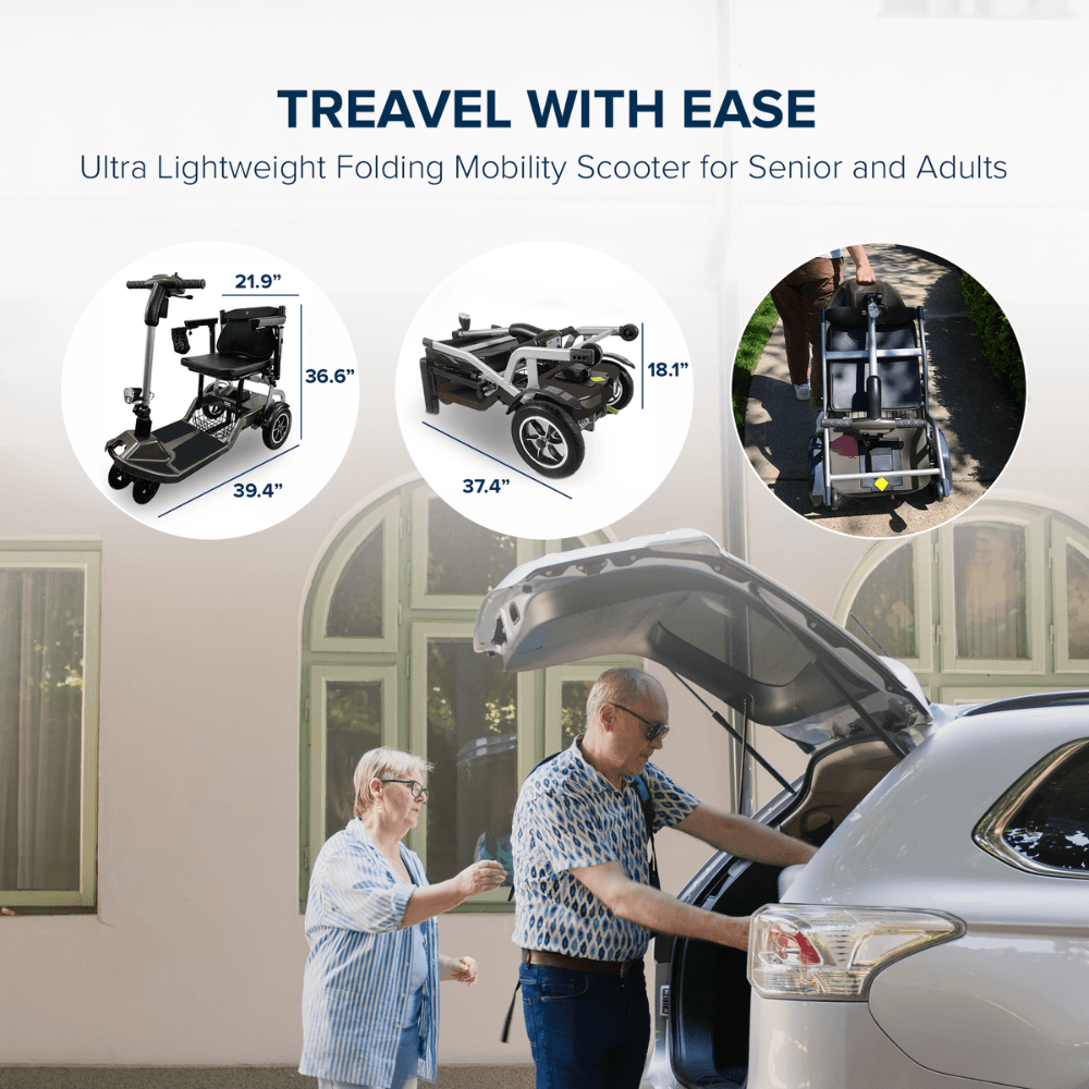 ZiiLIF R3b Ultra Lightweight Folding Mobility Scooter – Airline Approved Travel Scooter