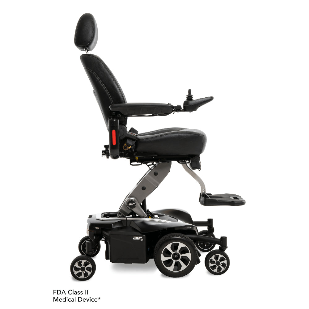 Black Pearl Color Pride Jazzy® Air 2 Elevating Power Wheelchair - Side View