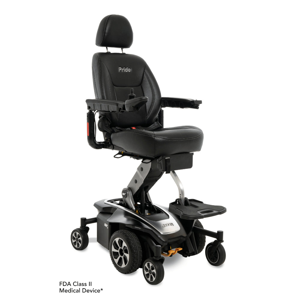 Black Pearl Color Pride Jazzy® Air 2 Elevating Power Wheelchair - Angled View