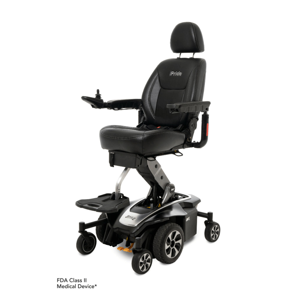 Black Pearl Color Pride Jazzy® Air 2 Elevating Power Wheelchair - Angled View