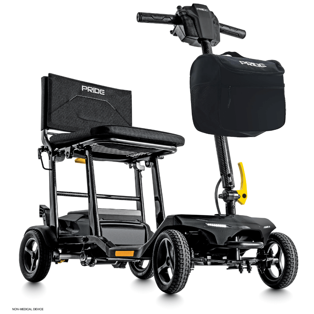 Black Color Pride Go Go® Super Portable Mobility Scooter - Angled View