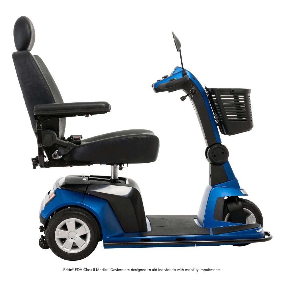Ocean Blue  Color Pride Maxima 3-Wheel Mobility Scooter - Side View