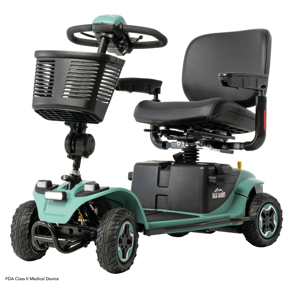 Sage Color Pride Baja® Bandit All Terrain Mobility Scooter - Angled View