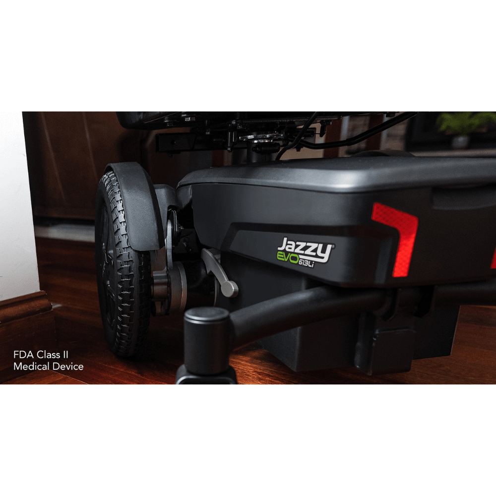 Pride Jazzy® EVO 613 Narrow Powerchair - Closeup View of the Base
