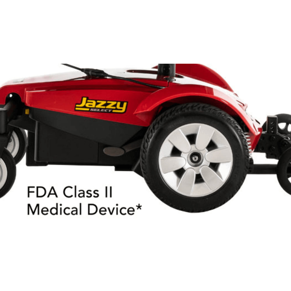 Pride Jazzy Select® Mid-Wheel Drive Power Chair - Close up View of the Drive Wheel