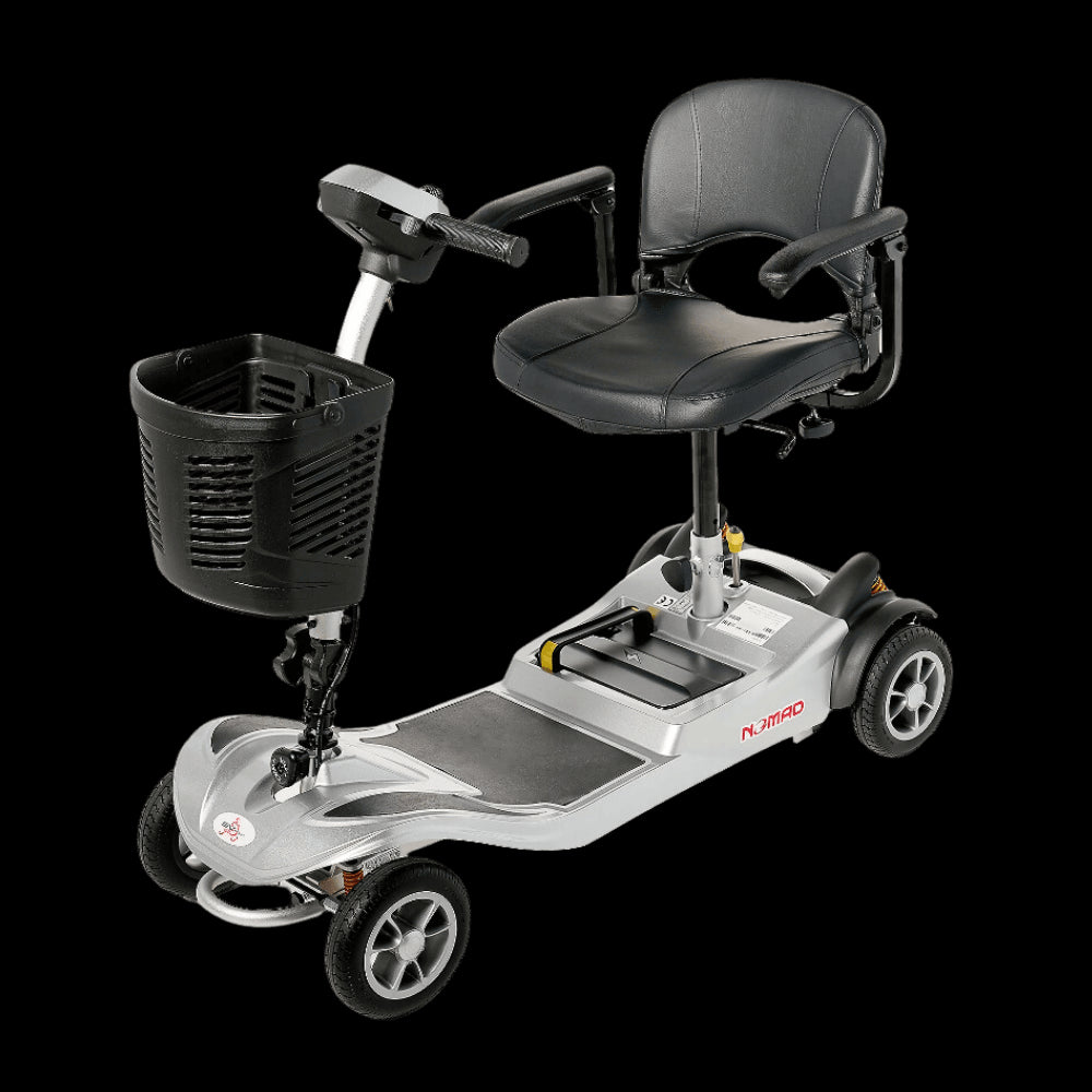 EV Rider Silver Nomad 4-Wheel Mobility Scooter -  Angled View