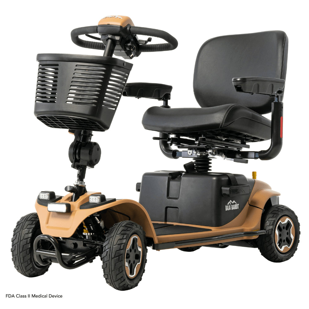 Tan Color Pride Baja® Bandit All Terrain Mobility Scooter - Angled View