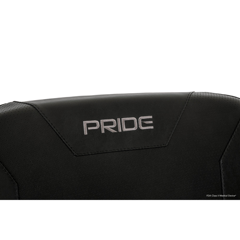 Pride Go Chair® MED Portable Power Wheelchair Closeup View of the Logo