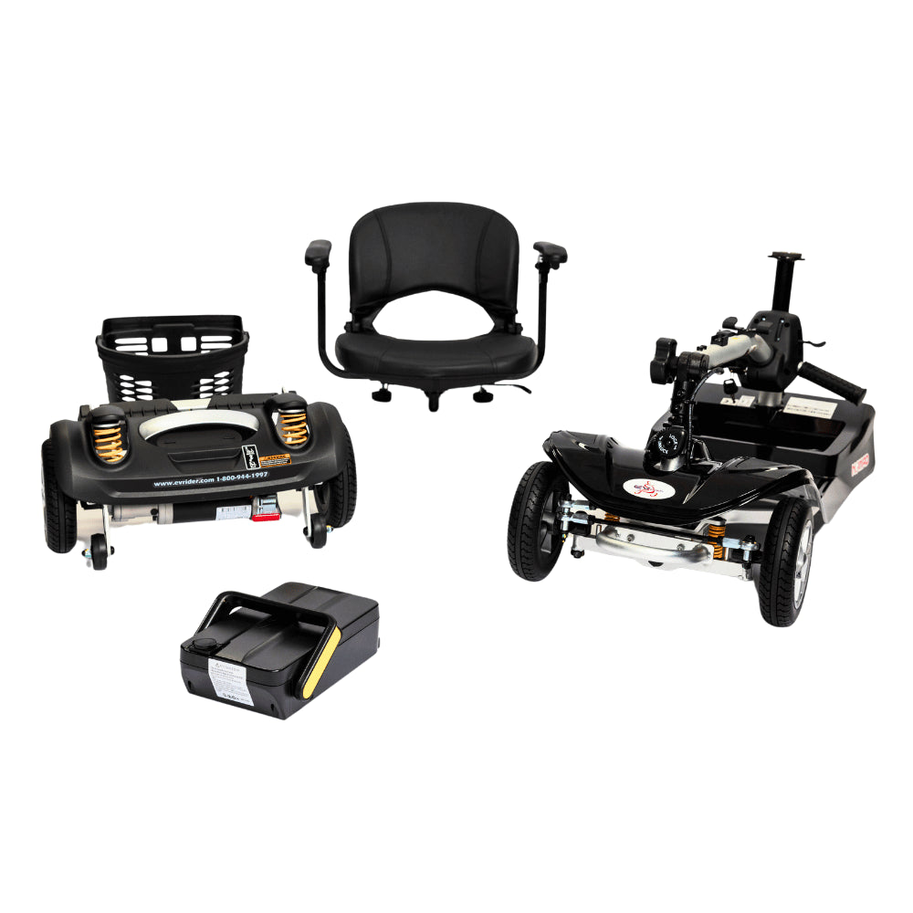 EV Rider Black Nomad 4-Wheel Mobility Scooter 4 parts