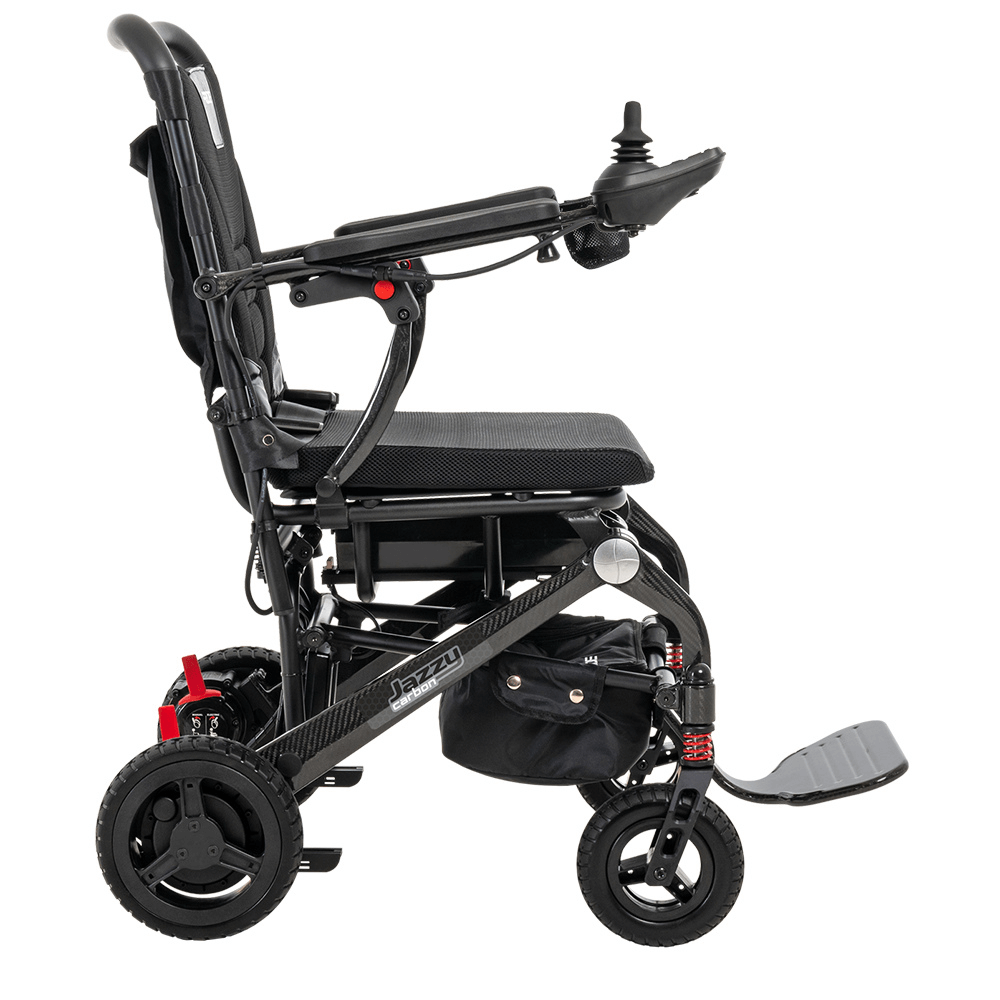 Black Frame Pride Jazzy Carbon Lightweight Power Wheelchair - Right Side View