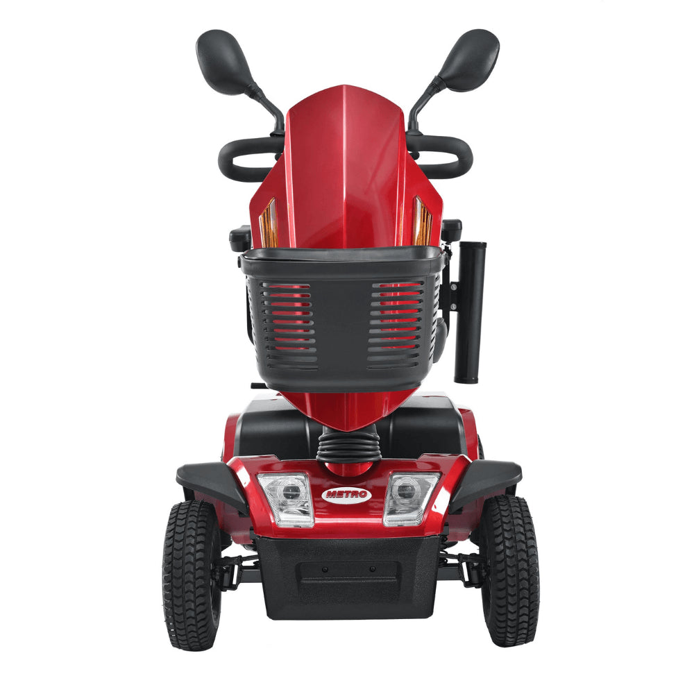 Red Metro Mobility S500 4-Wheel Mobility Scooter - Front View