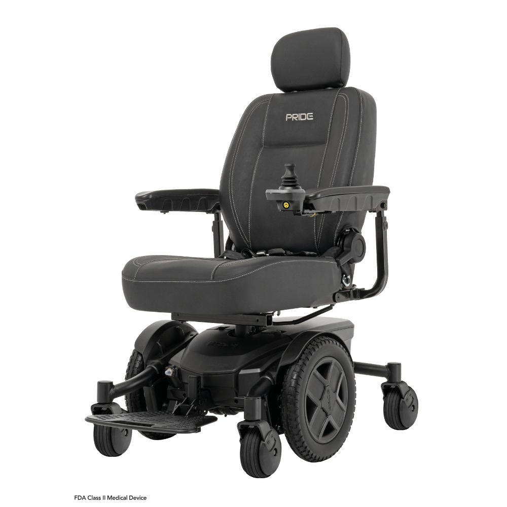 Black Color Pride Jazzy® EVO 613 Narrow Powerchair - Angled View