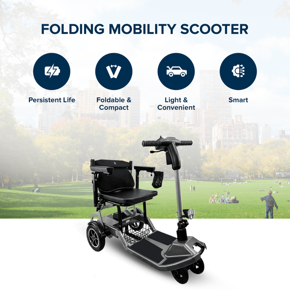 ZiiLIF R3b Ultra Lightweight Folding Mobility Scooter – Airline Approved Travel Scooter