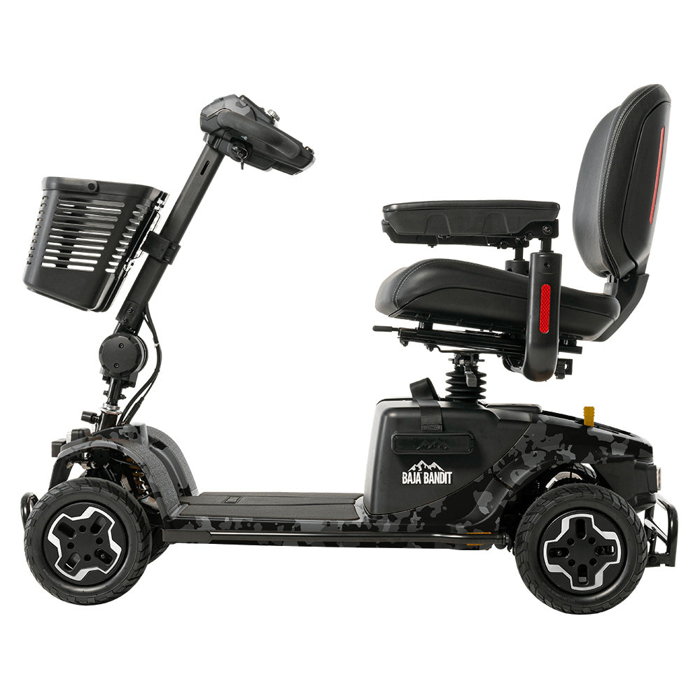 Black Camo Color Pride Baja® Bandit All Terrain Mobility Scooter - Side View