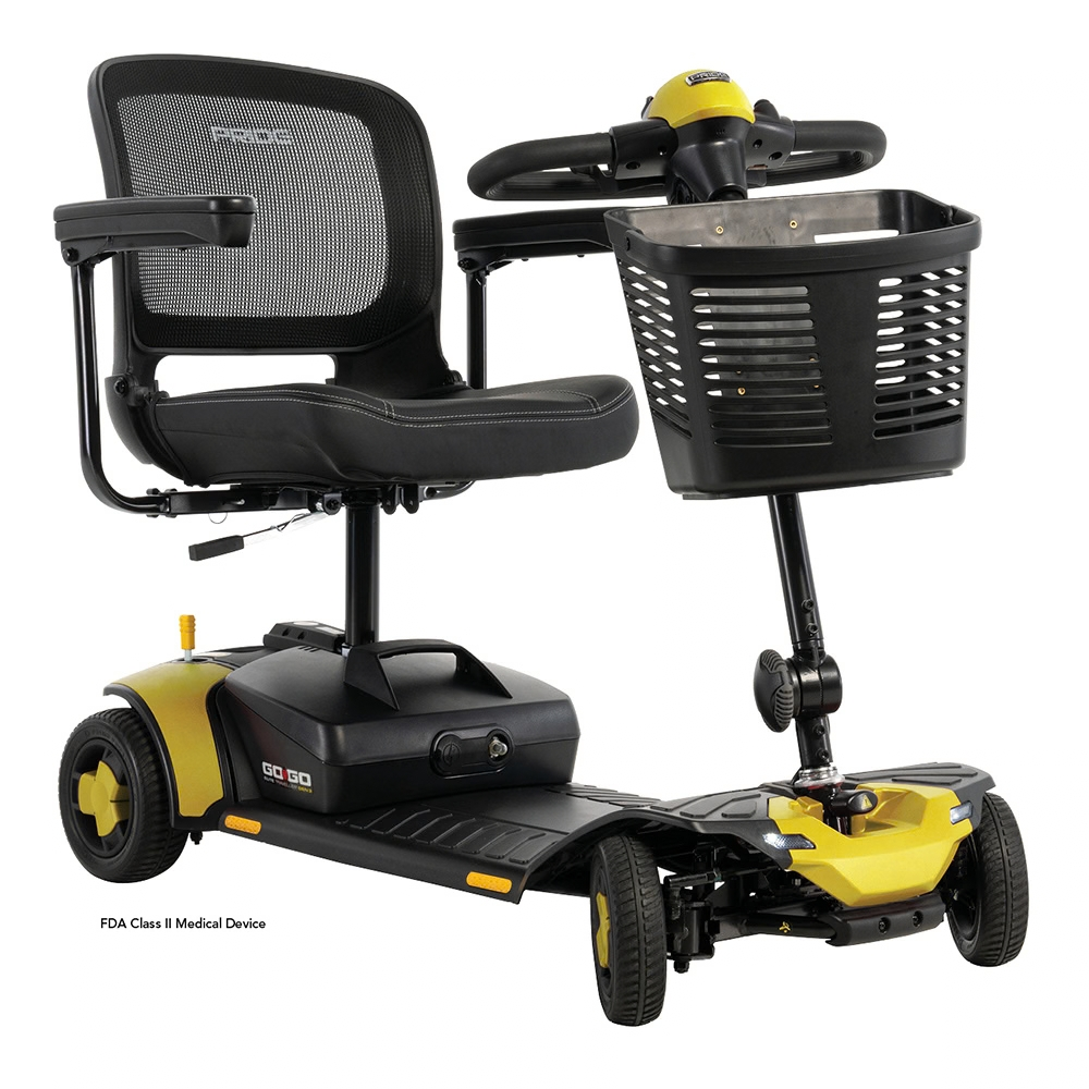 Pride Go Go Elite Traveller® Gen 3 4-Wheel Mobility Scooter in O-Chello Color - Angled View