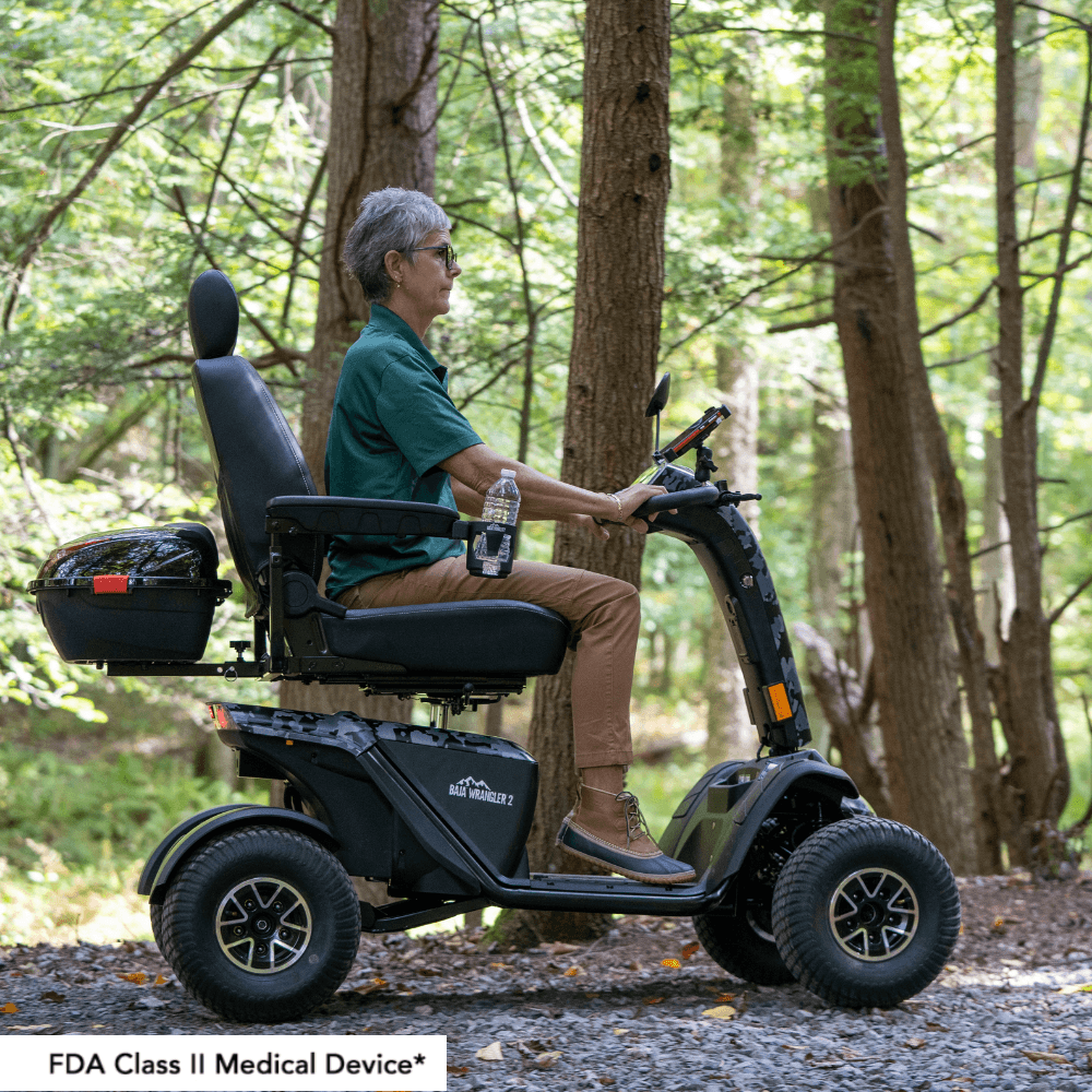 Pride BAJA® Wrangler® 2 All Terrain Scooter in Midnight Camo Color - Side View
