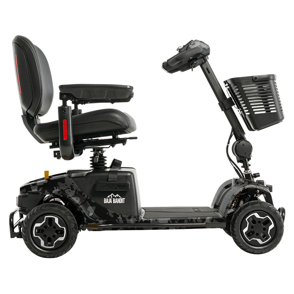 Black Camo Color Pride Baja® Bandit All Terrain Mobility Scooter - Side View