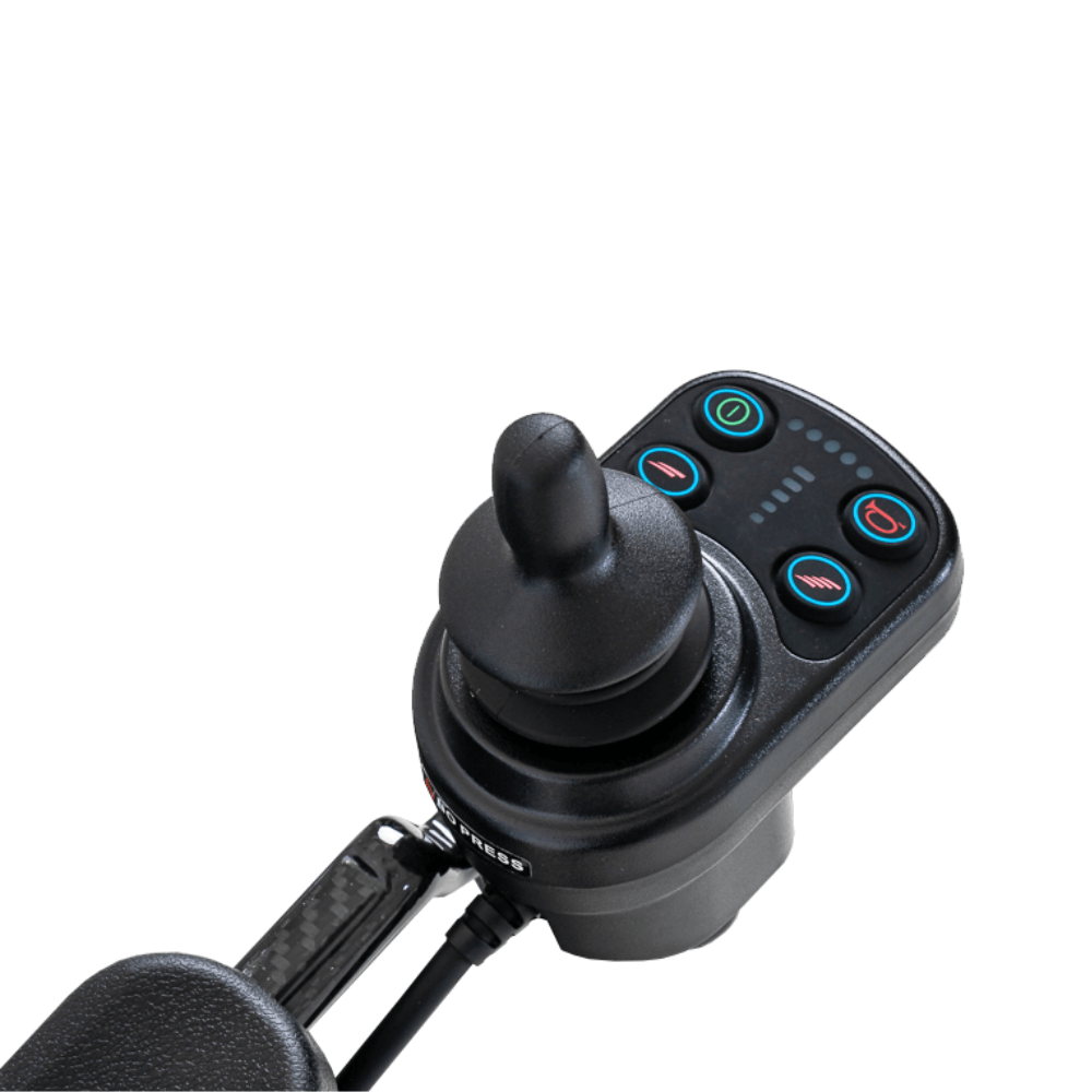 Pride Jazzy Carbon Lightweight Power Wheelchair Close-up View of the Control Panel