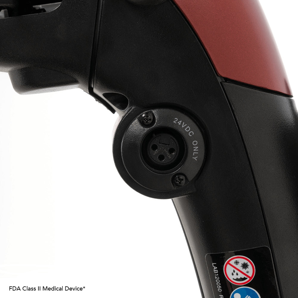 Red Color Pride Go Go® Endurance Li Mobility Scooter - Close-up View of the Suspension