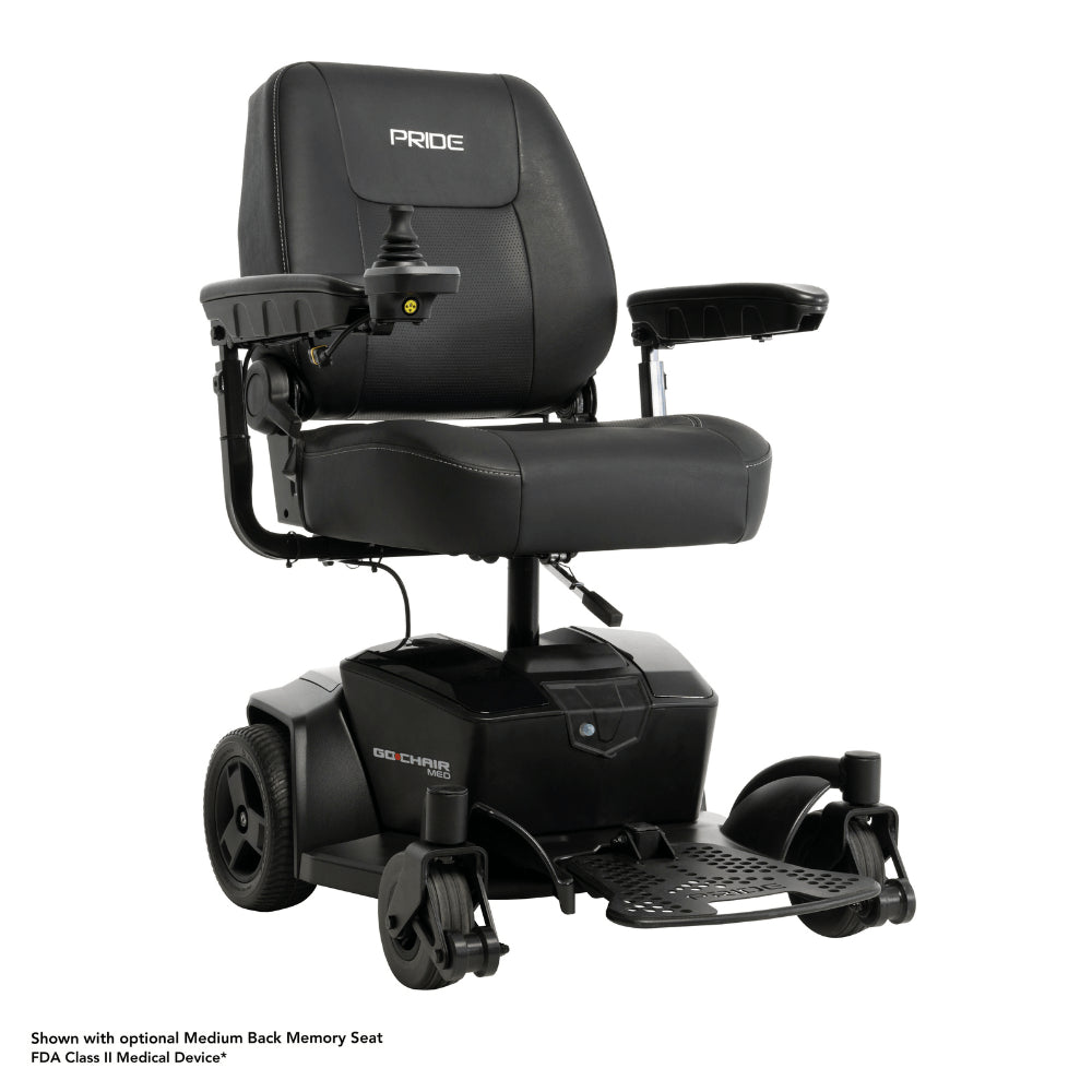 High Back Rest Pride Go Chair® MED Portable Power Wheelchair - Angled View