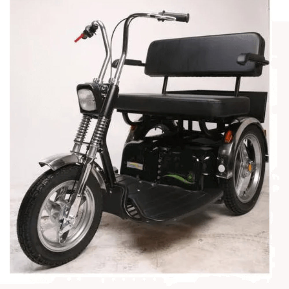 AFIKIM Afiscooter SE 3-Wheel Bariatric Mobility Scooter Angled View Dual Seat