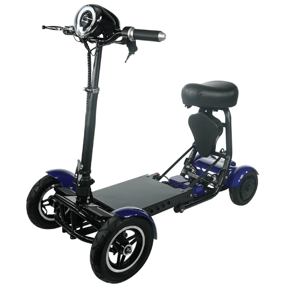 Standard Seat Blue ComfyGO MS 3000 Foldable Mobility Scooter - Angled View