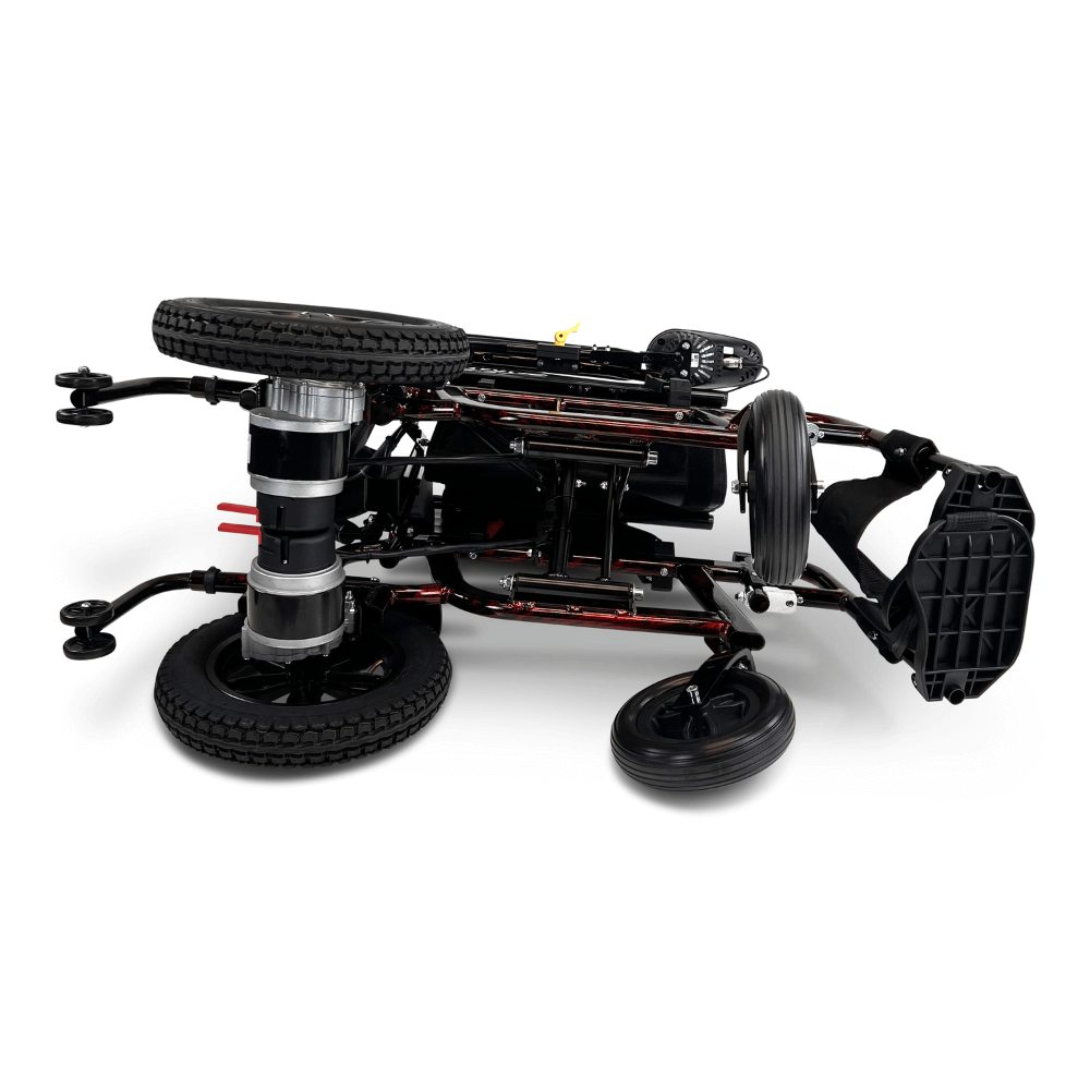 Red ComfyGO X-6 Lightweight Electric Wheelchair Folded
