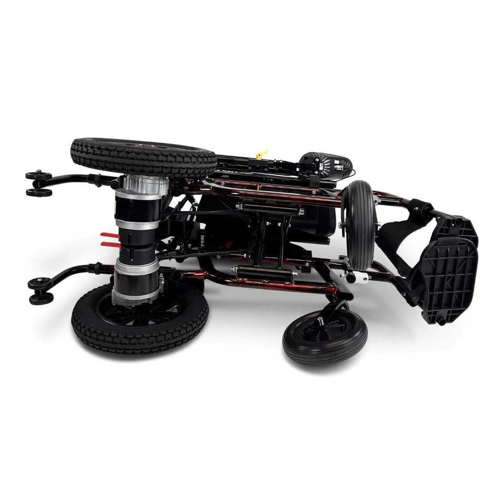 Red ComfyGO X-6 Lightweight Electric Wheelchair Folded