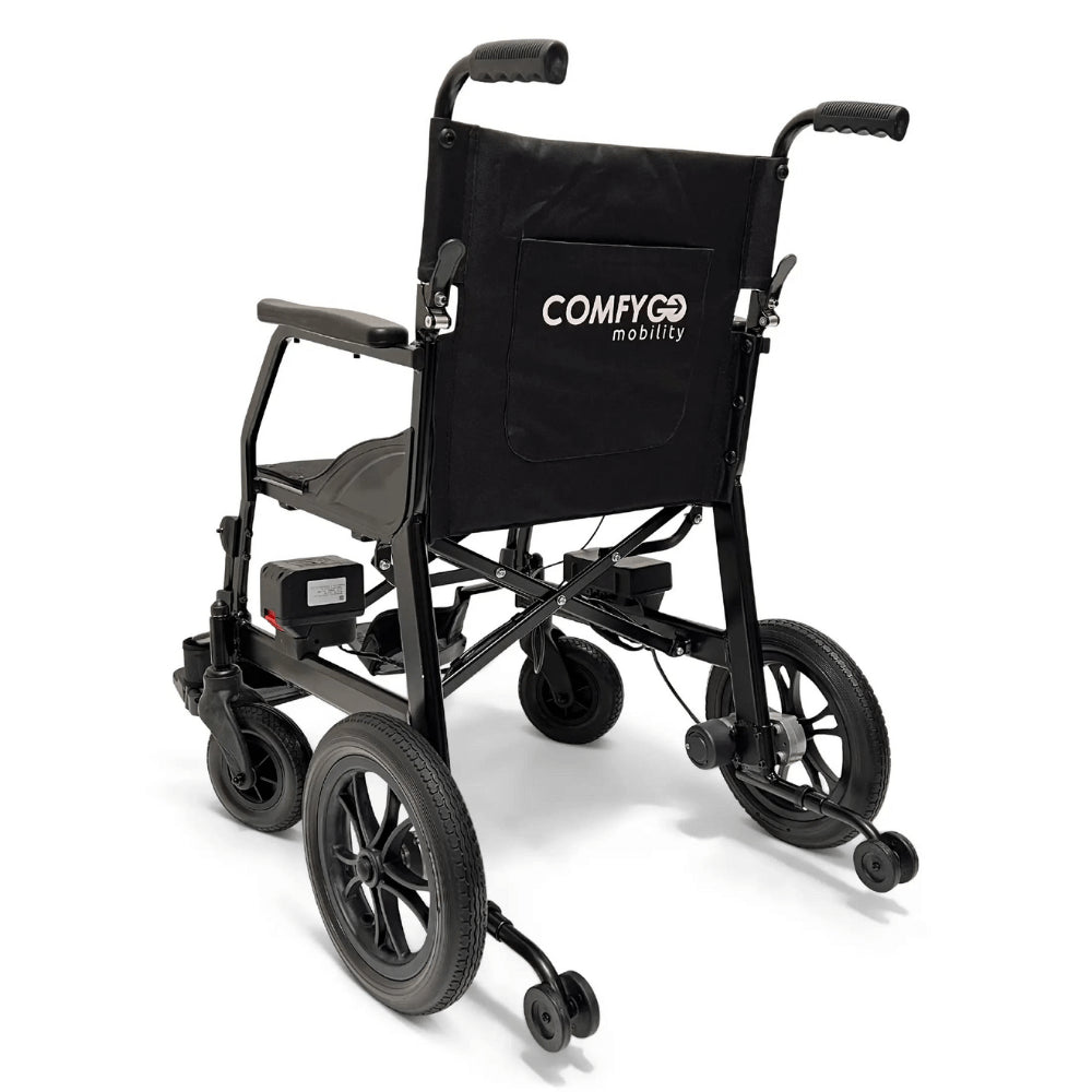 ComfyGO X-Lite Lightweight Foldable Travel Electric Wheelchair - Rear Side View