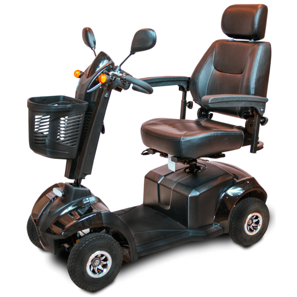 Black Orange EV Rider CityRider 4 Wheel Mobility Scooter - Angled View