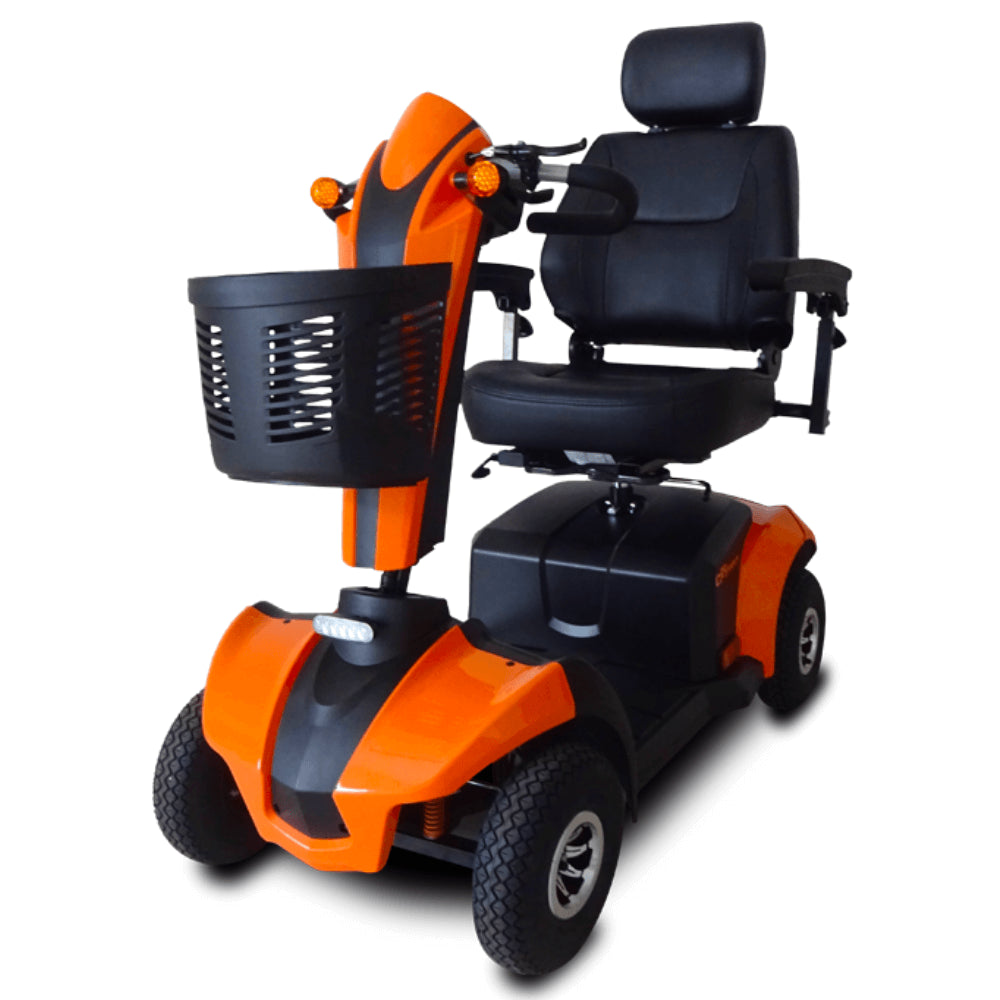 Sunset Orange EV Rider CityRider 4 Wheel Mobility Scooter - Angled View