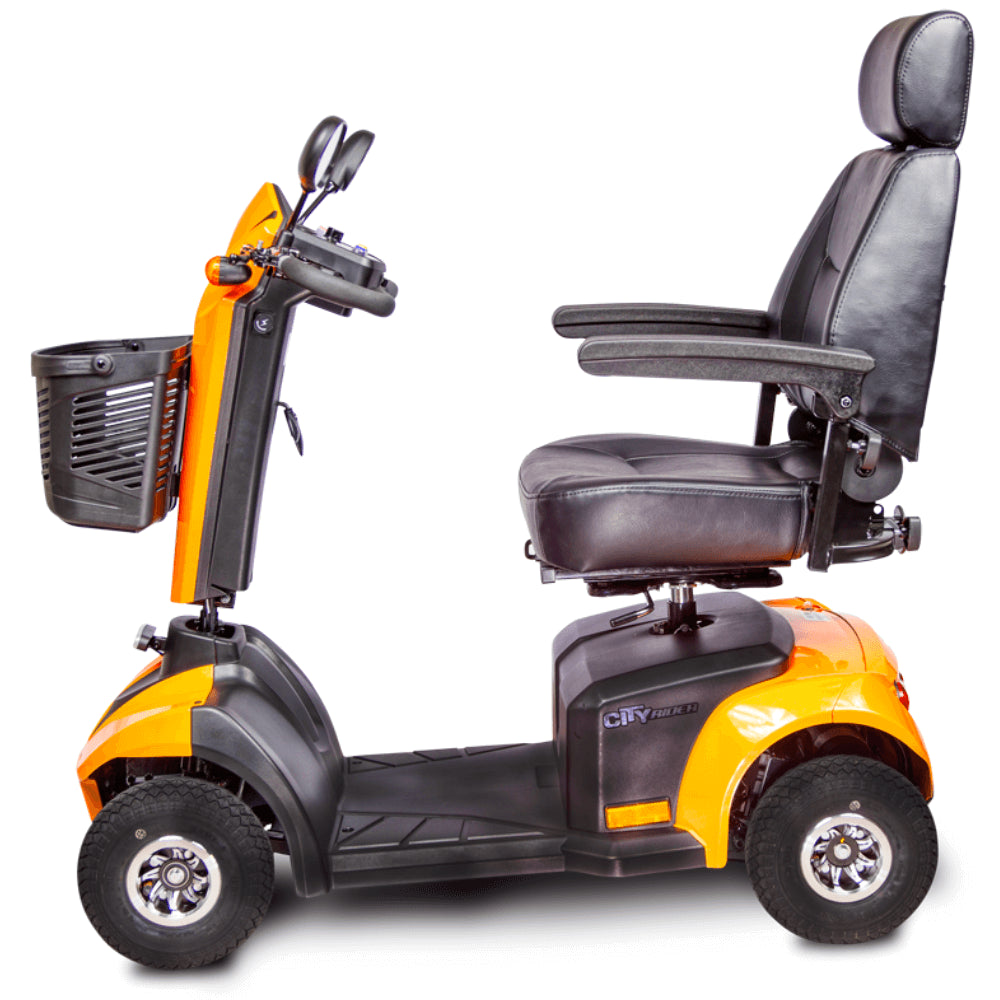 Sunset Orange EV Rider CityRider 4 Wheel Mobility Scooter - Side View