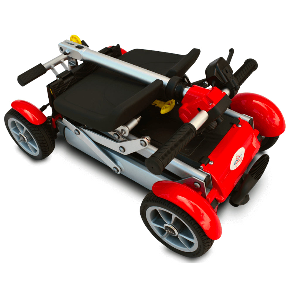 Red EV Rider Gypsy Q2 Foldable Lightweight Mobility Scooter Folded