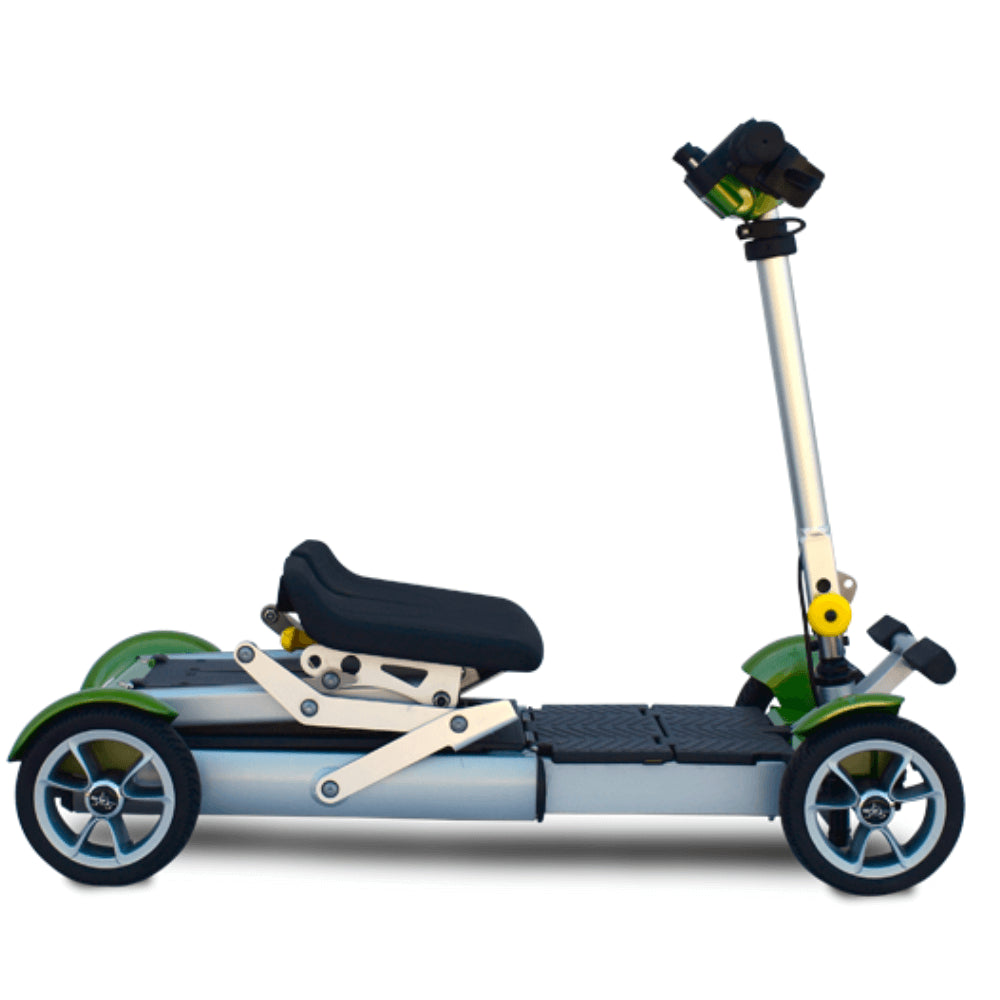 Pearl Green EV Rider Gypsy Q2 Foldable Lightweight Mobility Scooter - Partially Folded