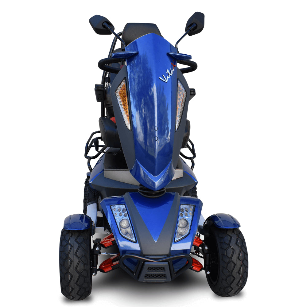 Blue EV Rider Heartway S12X Vita Monster Mobility Scooter - Front View