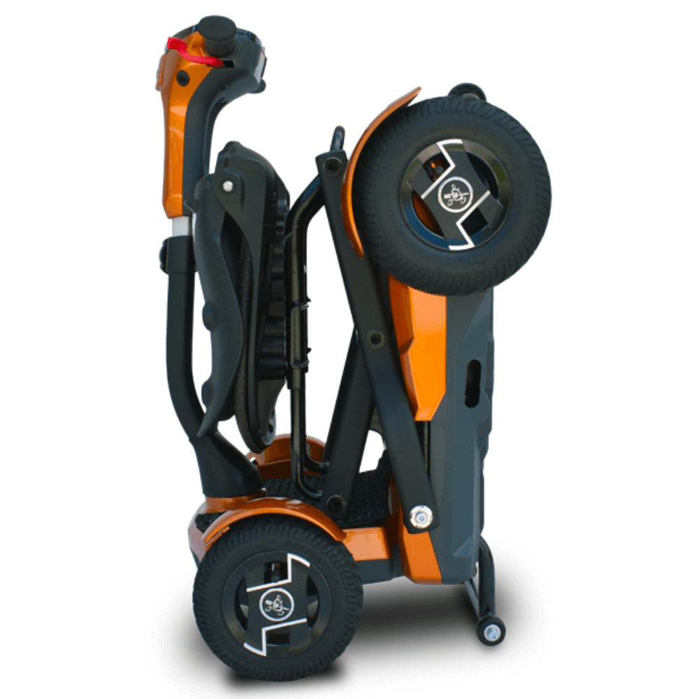Metallic Gold EV Rider TeQno Automatic Folding Mobility Scooter Folded - Side View