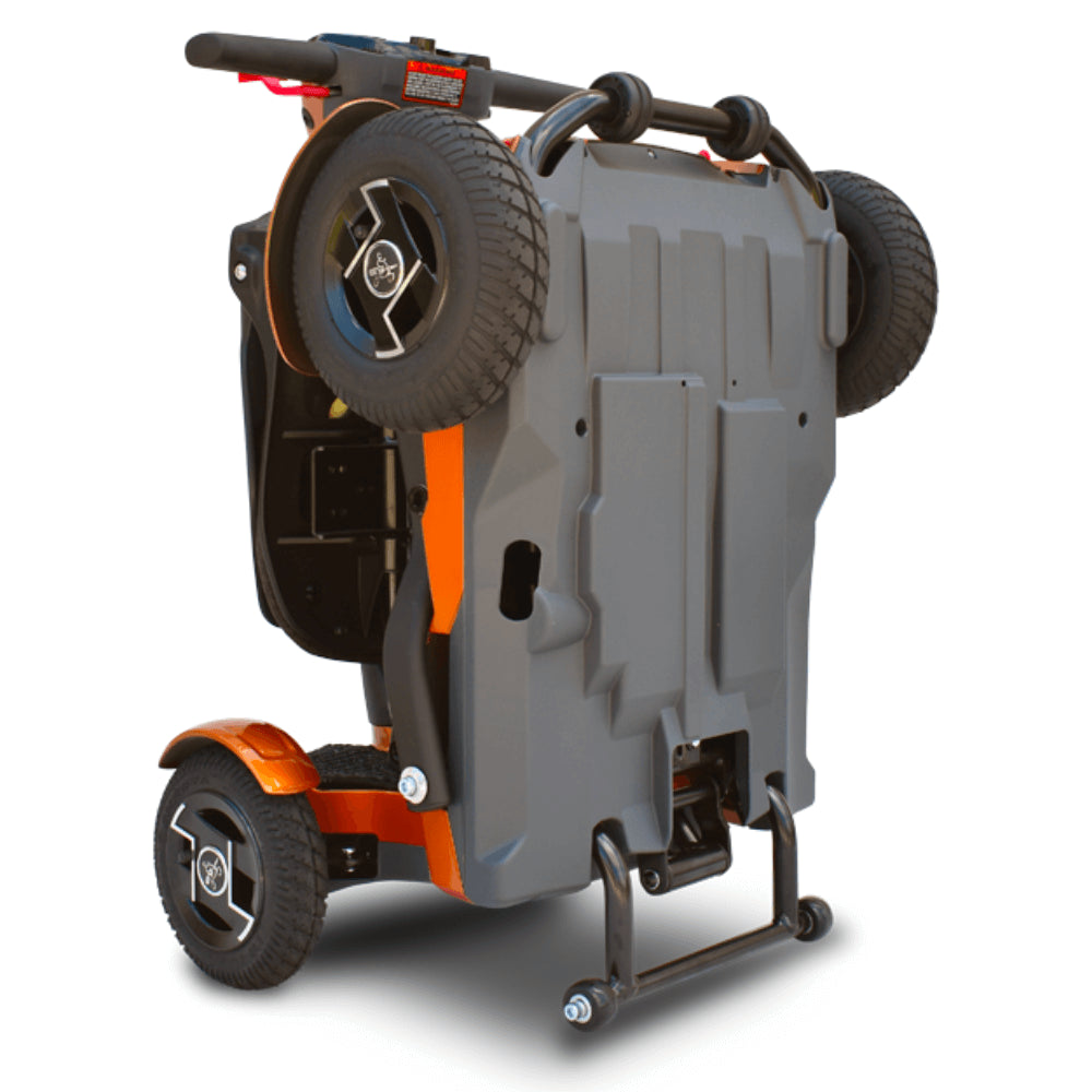 Metallic Gold EV Rider TeQno Automatic Folding Mobility Scooter Folded - Side View